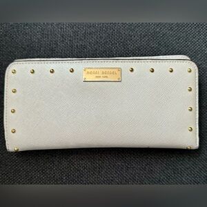 Henri Bendel W57th Single Snap Wallet White with Gold Hardware